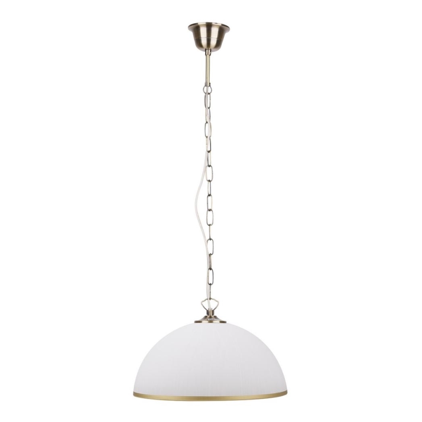 Lámpara colgante con cadena SUGAR 1xE27/60W/230V blanco/dorado