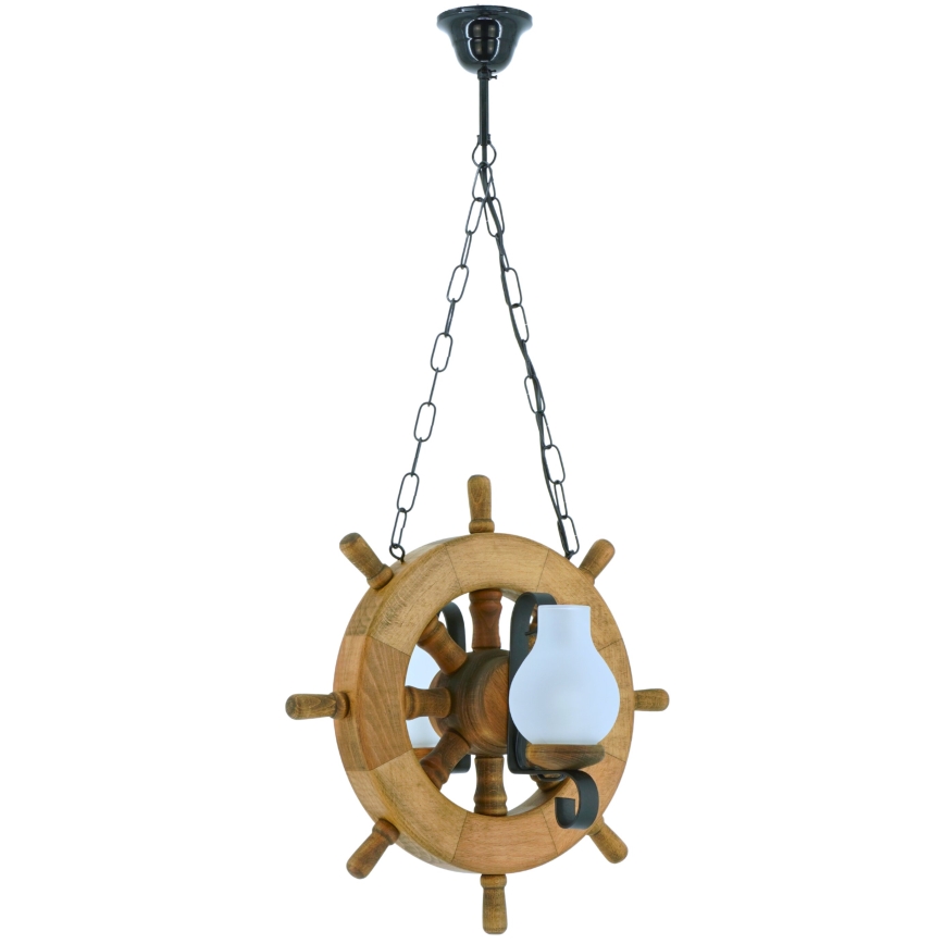 Lámpara colgante con cadena TIMONA 2xE14/40W/230V haya
