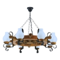 Lámpara colgante con cadena TIMONA 8xE14/40W/230V haya