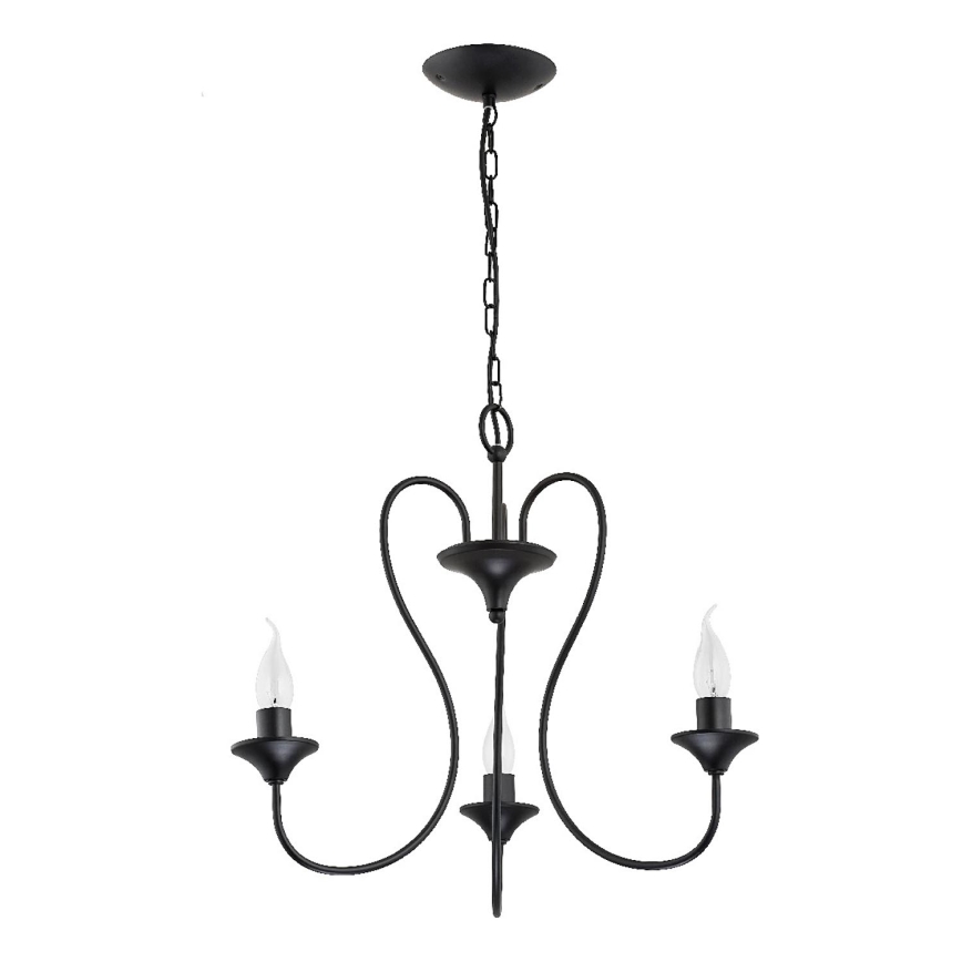 Lámpara colgante con cadena UNITY 3xE14/10W/230V negra