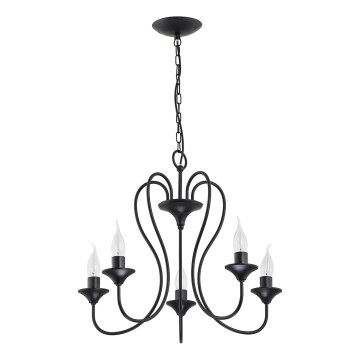 Lámpara colgante con cadena UNITY 5xE14/10W/230V, negra
