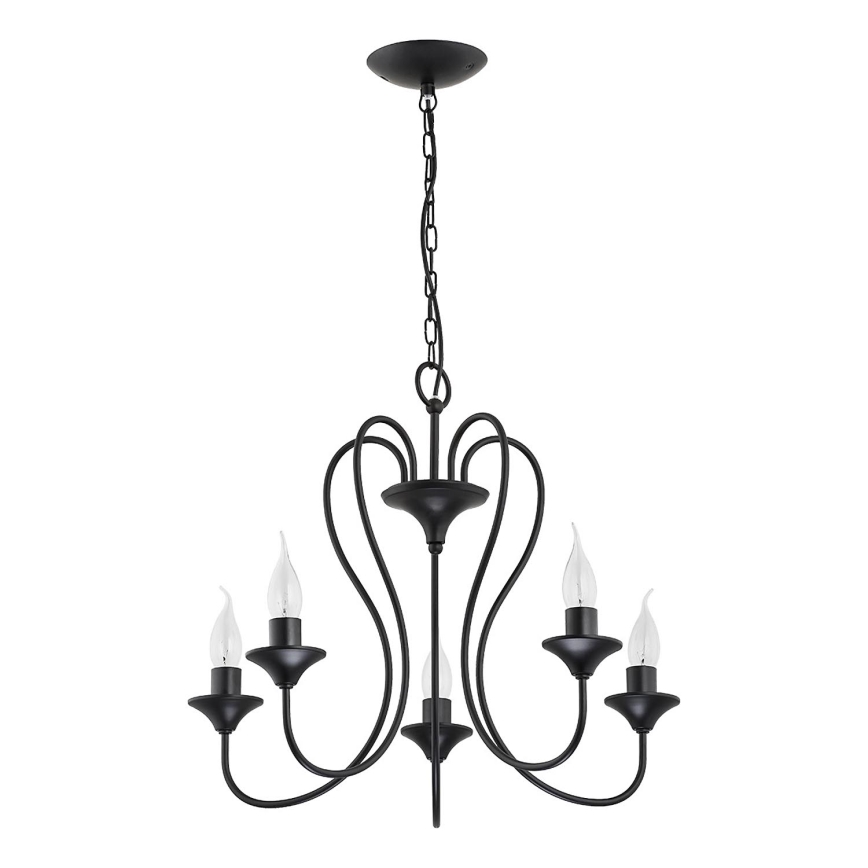 Lámpara colgante con cadena UNITY 5xE14/10W/230V, negra