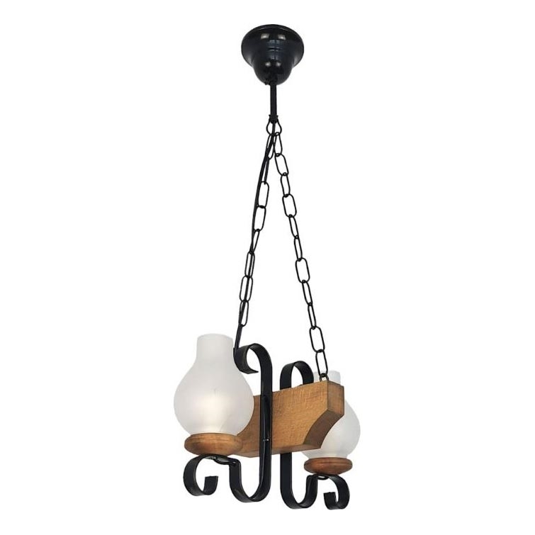 Lámpara colgante con cadena VELA 2xE14/40W/230V haya