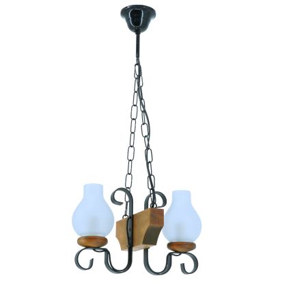 Lámpara colgante con cadena VELA 2xE14/40W/230V haya