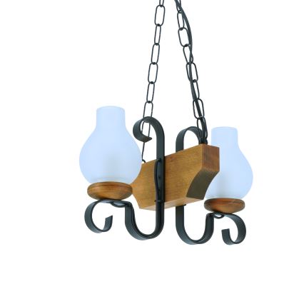 Lámpara colgante con cadena VELA 2xE14/40W/230V haya