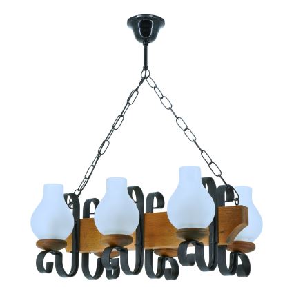 Lámpara colgante con cadena VELA 6xE14/40W/230V haya
