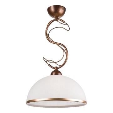 Lámpara colgante con varilla COBRA 1xE27/60W/230V Ø 30 cm bronce/pátina