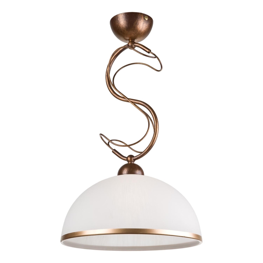 Lámpara colgante con varilla COBRA 1xE27/60W/230V Ø 30 cm bronce/pátina