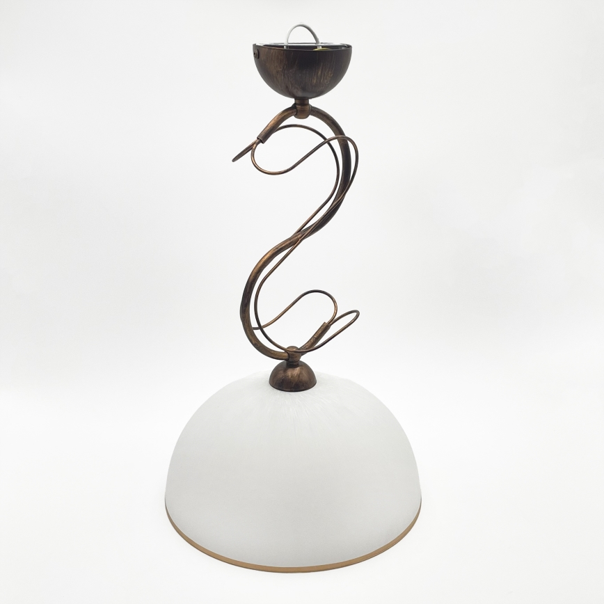 Lámpara colgante con varilla COBRA 1xE27/60W/230V Ø 30 cm bronce/pátina