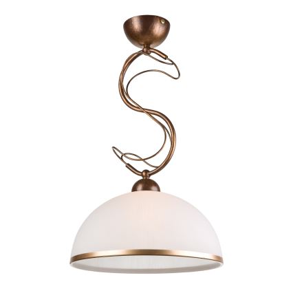 Lámpara colgante con varilla COBRA 1xE27/60W/230V Ø 30 cm bronce/pátina
