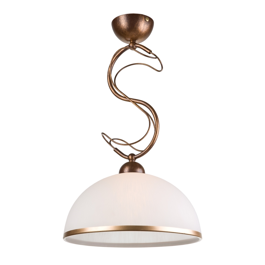 Lámpara colgante con varilla COBRA 1xE27/60W/230V Ø 30 cm bronce/pátina