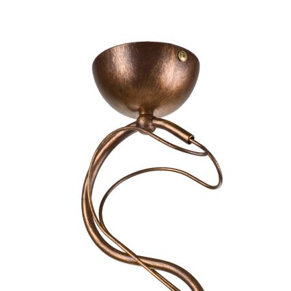 Lámpara colgante con varilla COBRA 1xE27/60W/230V Ø 30 cm bronce/pátina