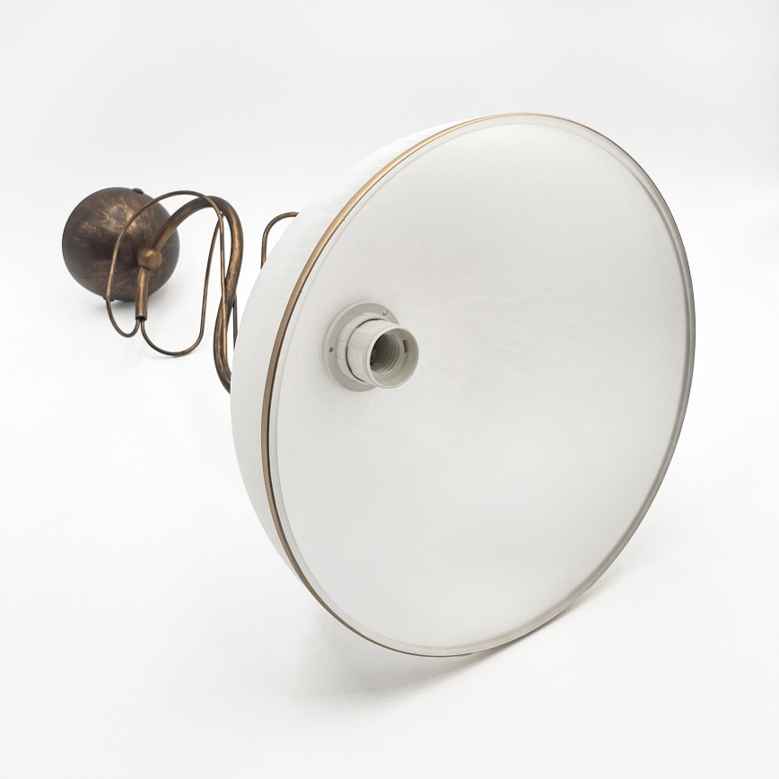 Lámpara colgante con varilla COBRA 1xE27/60W/230V Ø 30 cm bronce/pátina