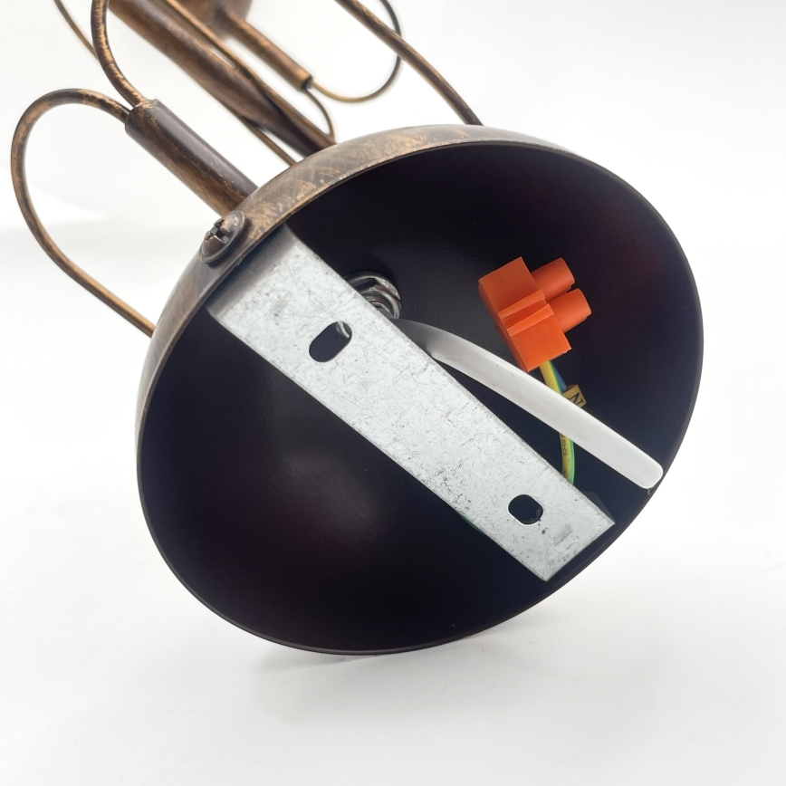 Lámpara colgante con varilla COBRA 1xE27/60W/230V Ø 30 cm bronce/pátina