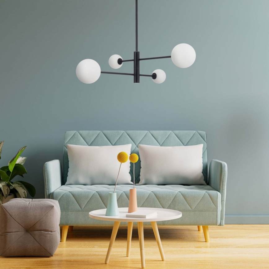 Lámpara colgante con varilla DORADO 4xG9/40W/230V negra