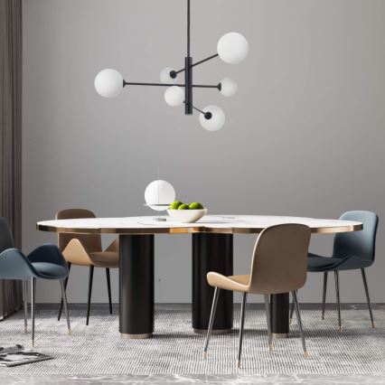 Lámpara colgante con varilla DORADO 6xG9/40W/230V negra