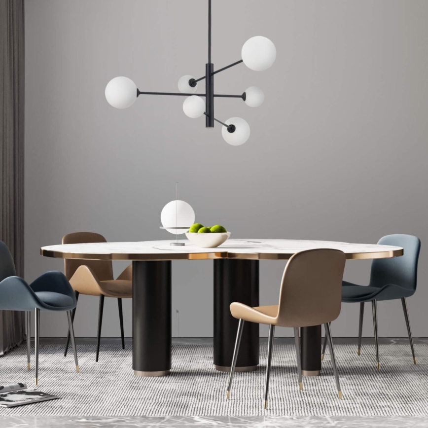 Lámpara colgante con varilla DORADO 6xG9/40W/230V negra