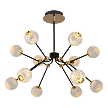 Lámpara colgante con varilla GELA 12xLED/5W/230V 3000K negro/dorado