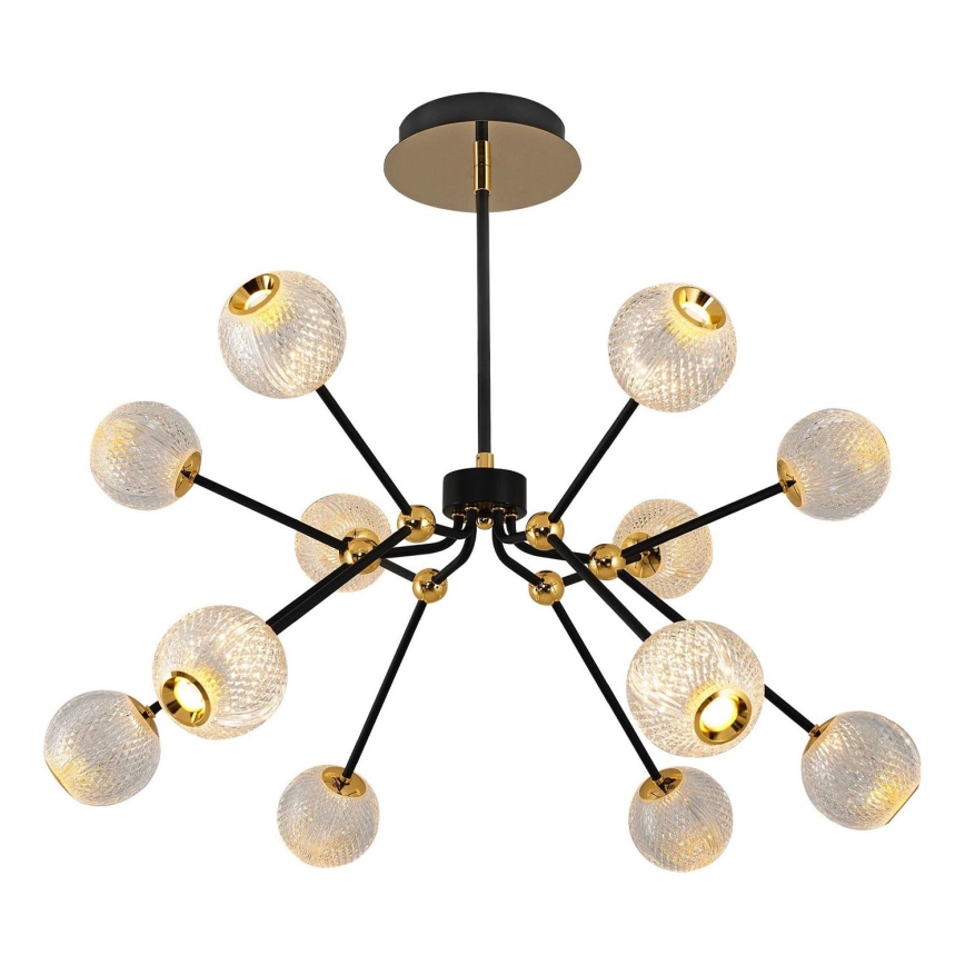 Lámpara colgante con varilla GELA 12xLED/5W/230V 3000K negro/dorado