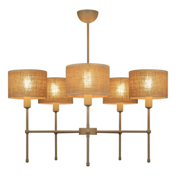 Lámpara colgante con varilla MADELA 5xE14/40W/230V yute/beige
