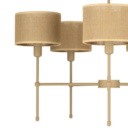 Lámpara colgante con varilla MADELA 5xE14/40W/230V yute/beige