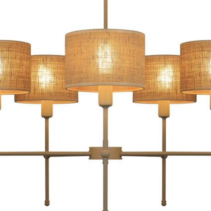 Lámpara colgante con varilla MADELA 5xE14/40W/230V yute/beige