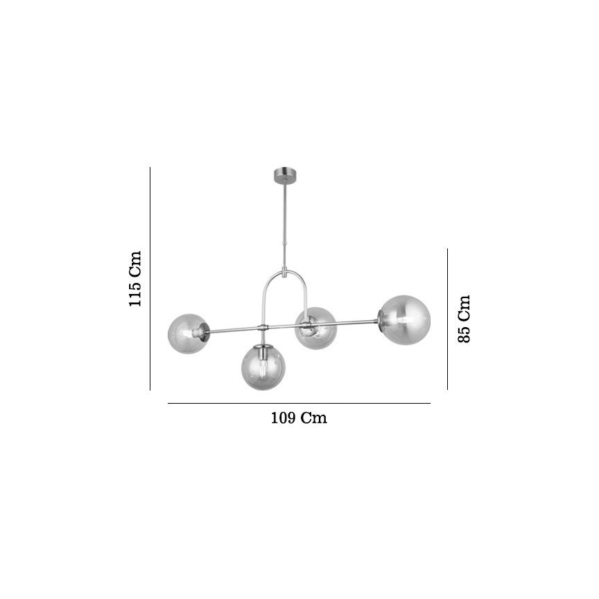 Lámpara colgante con varilla POLINO 4xE27/40W/230V dorada