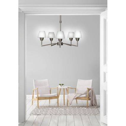 Lámpara colgante con varilla TOGO 5xG9/40W/230V cromo mate/blanco