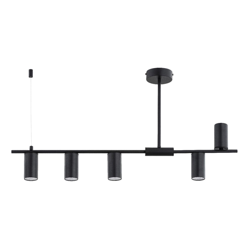 Lámpara colgante con varilla URANOS 5xGU10/10W/230V negra