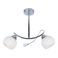 Lámpara colgante CONNOR 2xE27/15W/230V cromo brillante/blanco