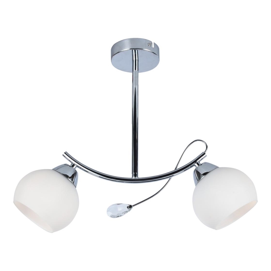 Lámpara colgante CONNOR 2xE27/15W/230V cromo brillante/blanco