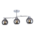 Lámpara colgante CONNOR 3xE27/15W/230V cromo brillante/gris