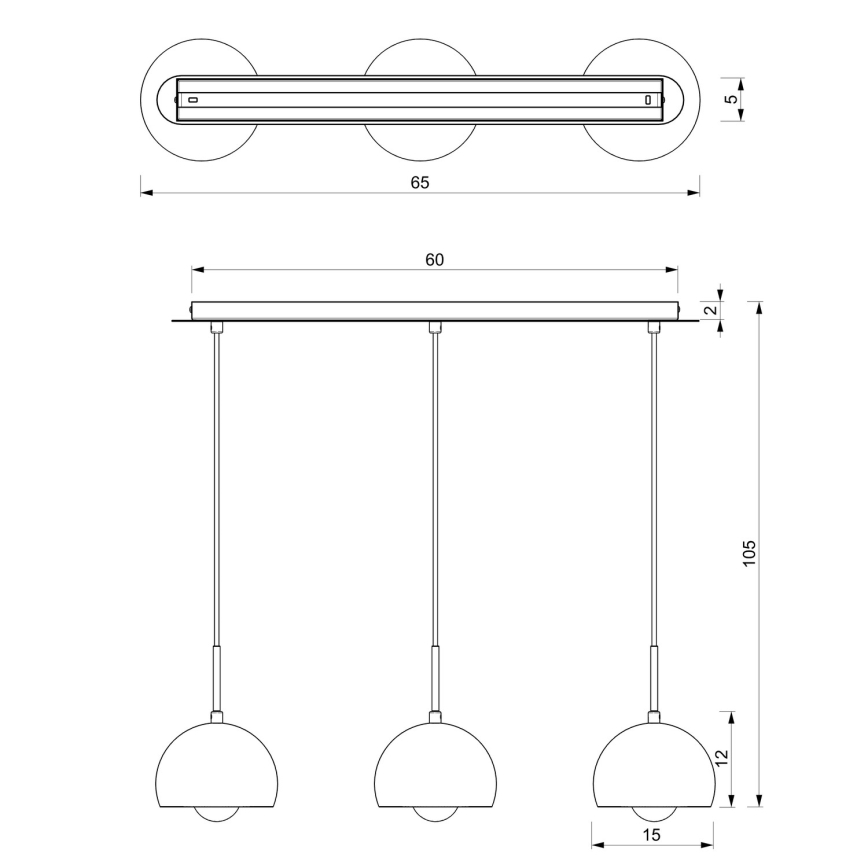 Lámpara colgante COOL 3xE27/60W/230V
