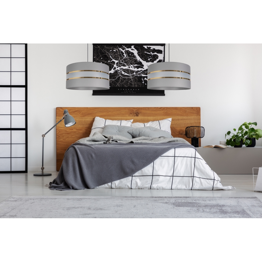 Lámpara colgante CORAL 1xE27/60W/230V diá. 40 cm gris