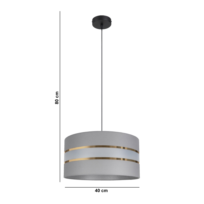 Lámpara colgante CORAL 1xE27/60W/230V diá. 40 cm gris