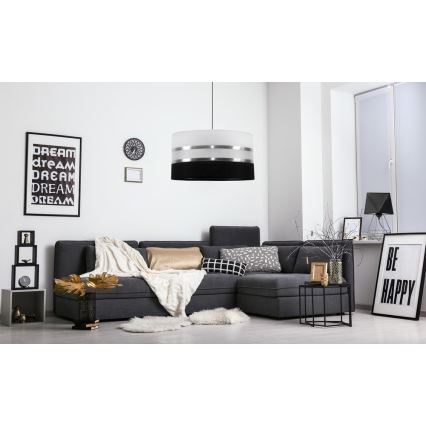 Lámpara colgante CORAL 1xE27/60W/230V negro-blanco