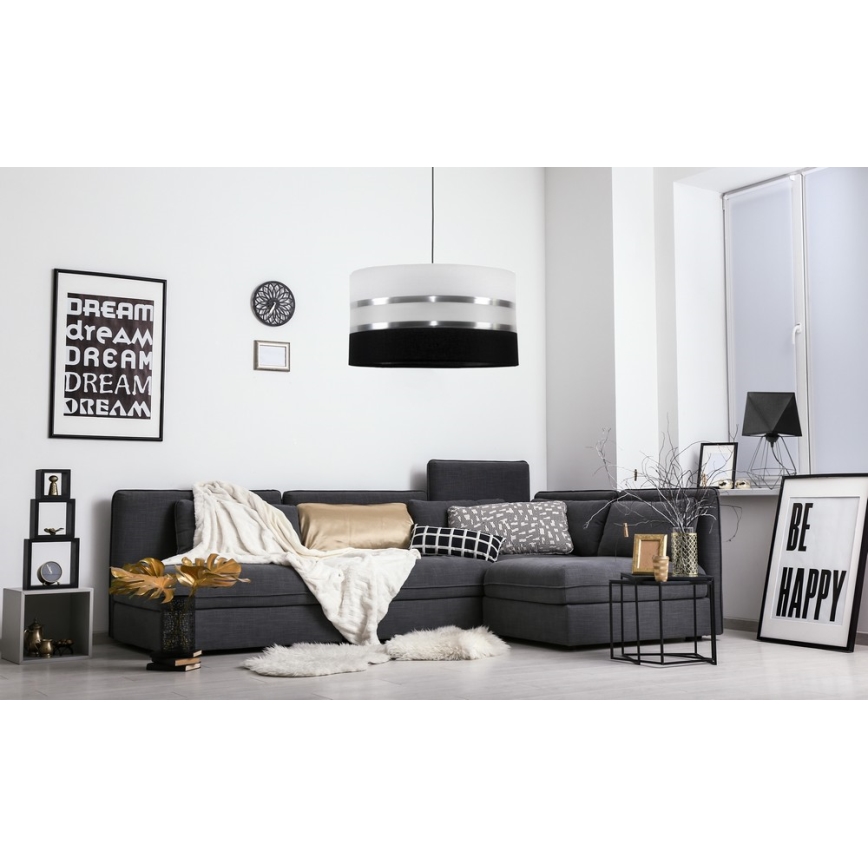 Lámpara colgante CORAL 1xE27/60W/230V negro-blanco
