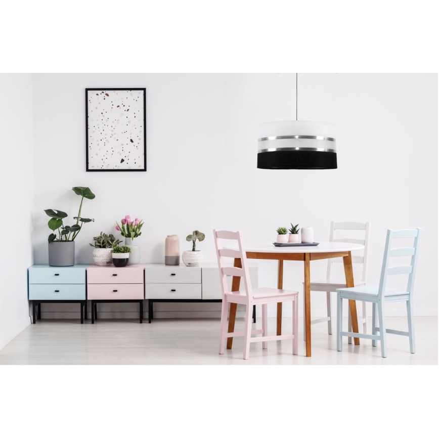 Lámpara colgante CORAL 1xE27/60W/230V negro-blanco