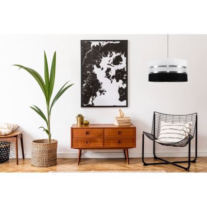 Lámpara colgante CORAL 1xE27/60W/230V negro-blanco