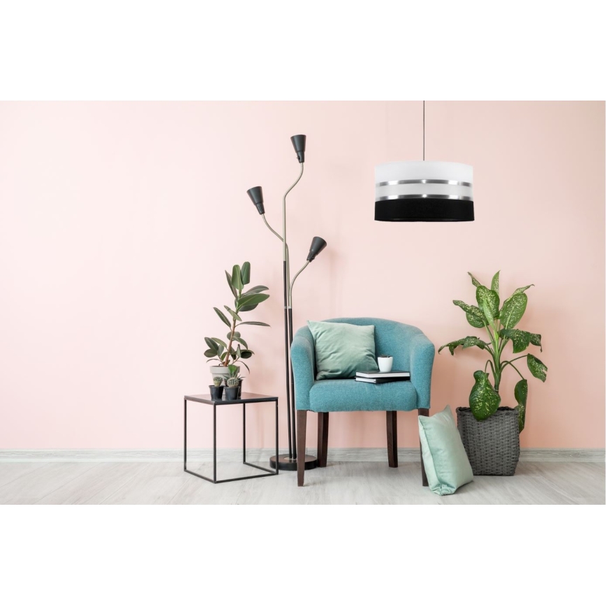 Lámpara colgante CORAL 1xE27/60W/230V negro-blanco