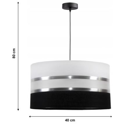 Lámpara colgante CORAL 1xE27/60W/230V negro-blanco