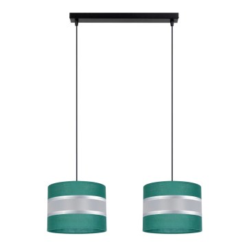 Lámpara colgante CORAL 2xE27/60W/230V verde