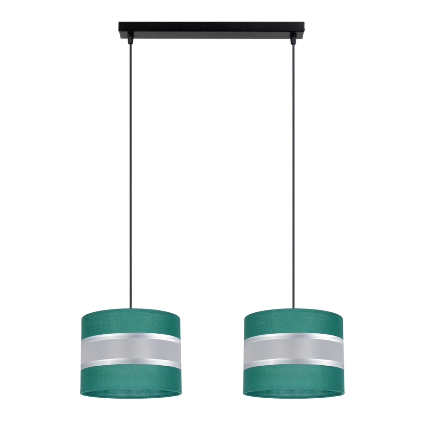 Lámpara colgante CORAL 2xE27/60W/230V verde