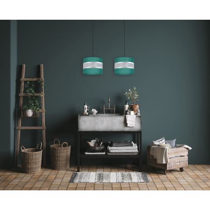 Lámpara colgante CORAL 2xE27/60W/230V verde