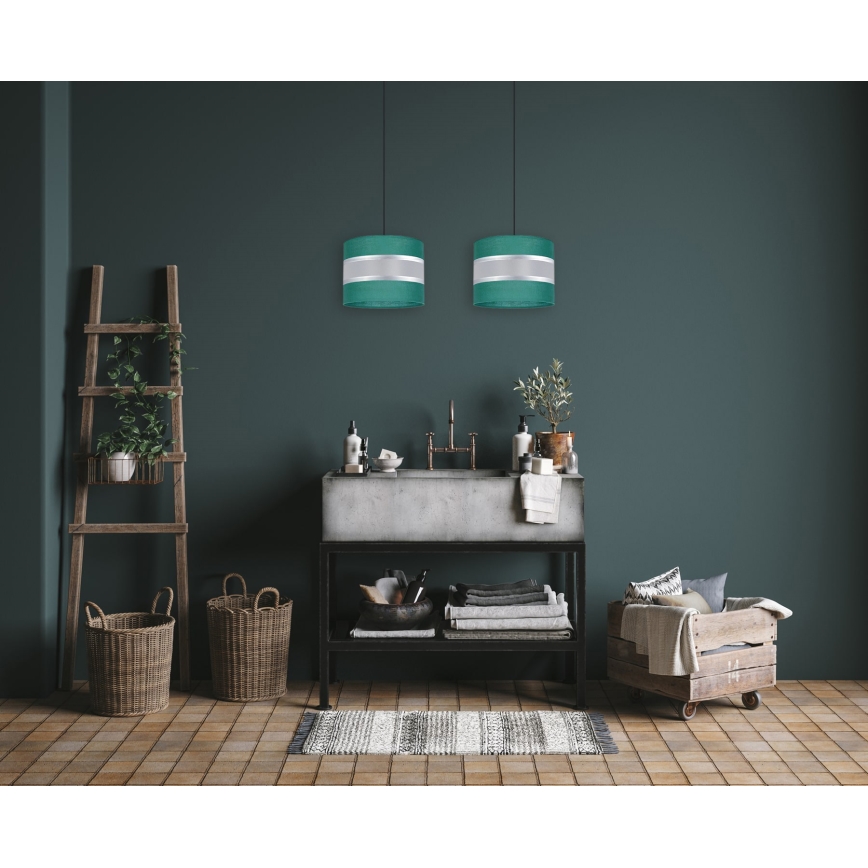 Lámpara colgante CORAL 2xE27/60W/230V verde