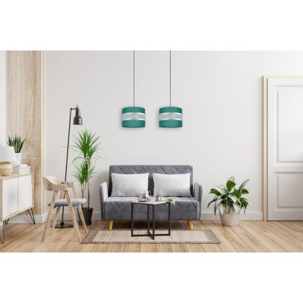 Lámpara colgante CORAL 2xE27/60W/230V verde