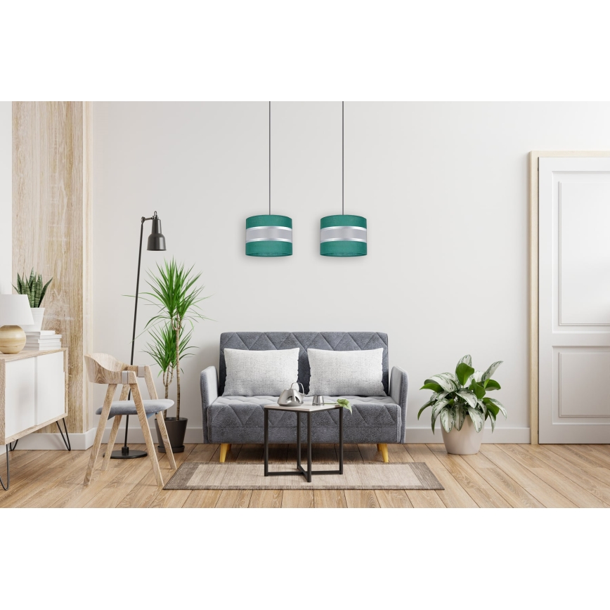 Lámpara colgante CORAL 2xE27/60W/230V verde