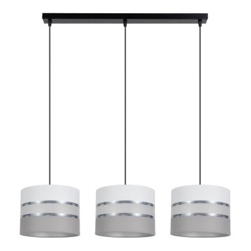 Lámpara colgante CORAL 3xE27/60W/230V blanco/gris