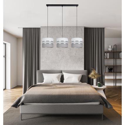 Lámpara colgante CORAL 3xE27/60W/230V blanco/gris