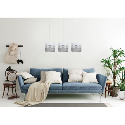 Lámpara colgante CORAL 3xE27/60W/230V blanco/gris